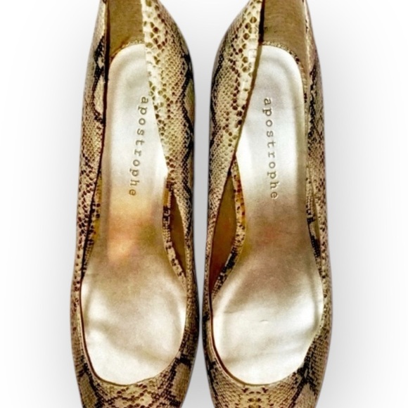 Ladies Beautiful and Classic Apostrophe Brand Python Print Dress Pumps Size 8m - Picture 3 of 5